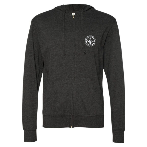 3IN1 Threads Lightweight minimalist crest full-zip hoodie - showing front