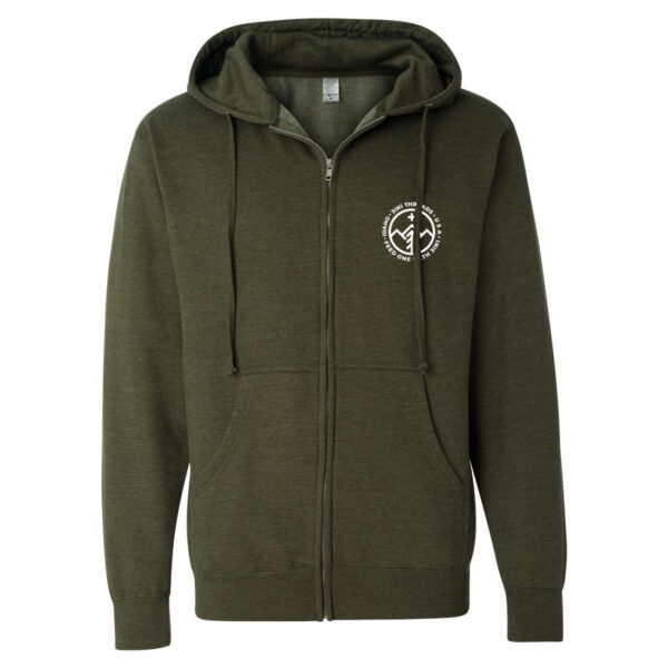3IN1 Threads 3IN1 Threads Midweight topo full-zip hooded sweatshirt army heather - showing front