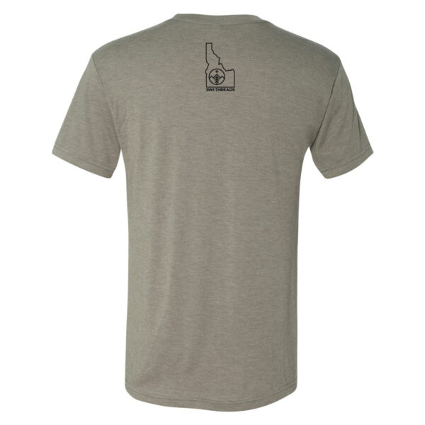 3IN1 Threads Custom T-shirt design minimalist crest triblend t-shirt - venetian gray - showing back