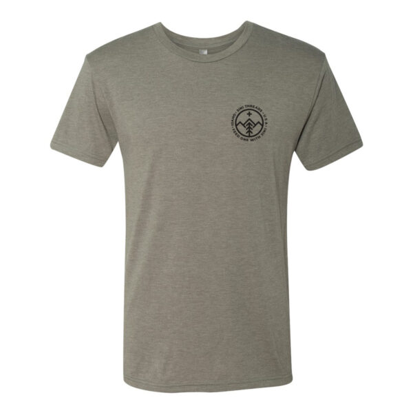 3IN1 Threads Custom T-shirt design minimalist crest triblend t-shirt - venetian gray - showing front